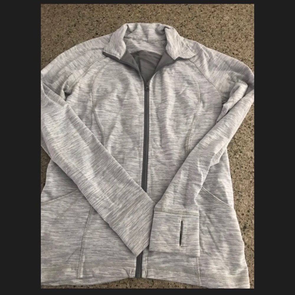 Lululemon grey striped spandex zip up jacket